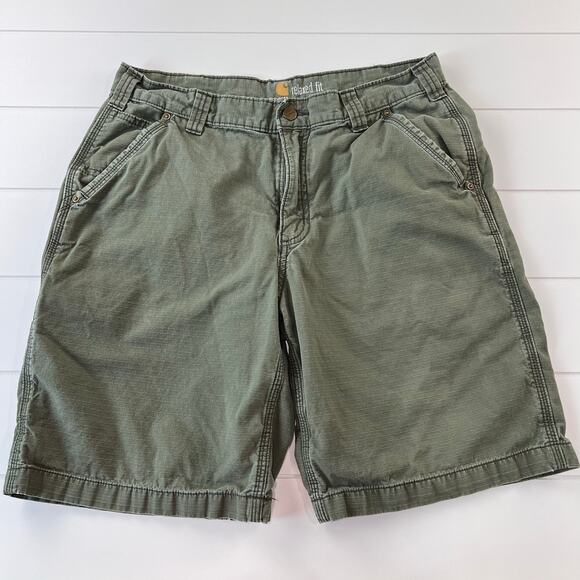 Carhartt Relaxed fit men’s green shorts size 34x10 - Picture 1 of 9